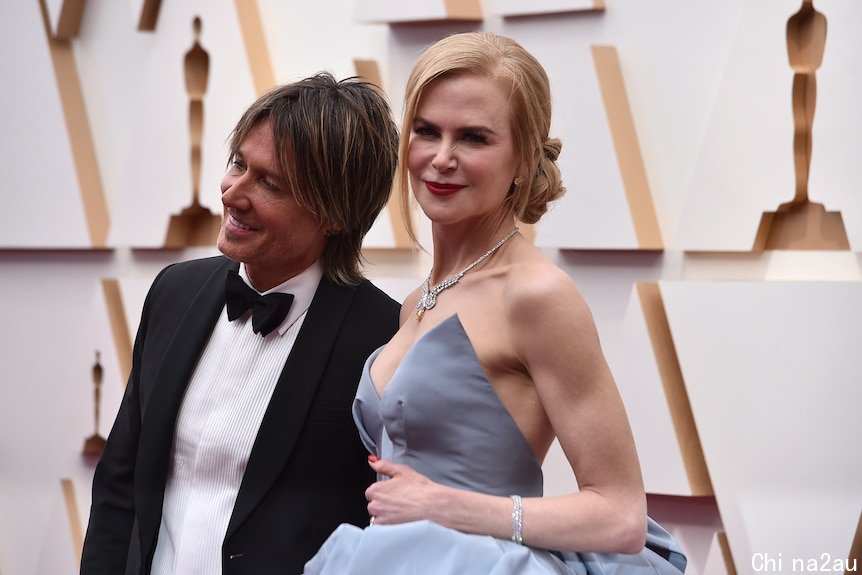 Keith Urban and Nicole Kidman on the red carpet prior to the Oscars ceremony