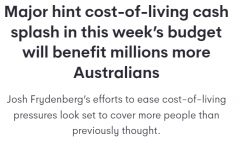 1500万澳人有望领取一次性现金补贴，金额或达