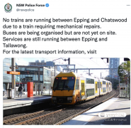 快讯！悉尼Epping和Chatswood路段火车暂时停运！