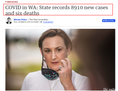 西澳疫情“破防”，新增8910例，6人死亡，活跃病
