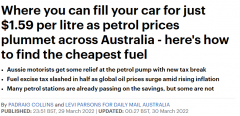 低至$1.59/升！澳洲燃油消费税减半，多地加油站