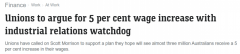 澳工会理事会主张加薪5%，呼吁政府做实事（组图