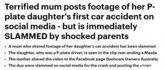澳妈分享女儿“首次车祸”视频， 网友们炸开锅