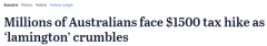 财政预算案恐制造税务“悬崖”！350万澳人或多
