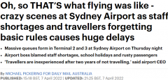 曝悉尼机场大规模延误！现场“人从众”，安检