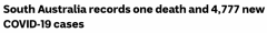 南澳新增4777例确诊，一人病亡！预计下周放宽口