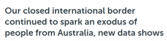 澳洲出现“离澳风潮”，2021年离澳人数多于返澳人数近7万，新州记录有史以来最大人口流失