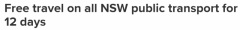周四起，悉尼通勤者可免费搭乘所有公共交通工具，一共持续12天（组图）