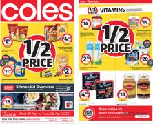 新！Coles 4月20日-4月26日折扣清单，一周采买前先看TA（组图）