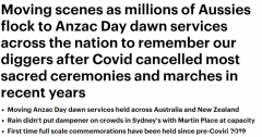 澳各地举行澳新军团日纪念活动！数千人聚集悉尼马丁广场，州长朗诵诗歌（组图）
