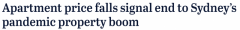 悉尼房市降温，公寓价格下跌2.1%！6个区首当其冲，Ryde跌幅达5.5%（组图）