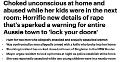 惊呆，澳洲女子在家中遭陌生人打晕轮奸！孩子就在旁边，一定要锁好门！
