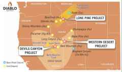 DBO在截止三月季度持续在其三个美国金矿项目开展各阶段的勘探活动