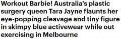 澳洲“人间芭比”公园健身，浓妆艳抹大秀身材，吸引路人目光（组图）