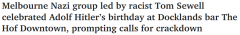 澳洲餐厅惊现骇人一幕！一群人吃着“纳粹蛋糕”，行纳粹礼，为希特勒庆生...（组图）