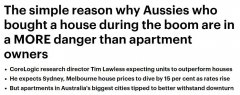 澳洲加息恐致悉墨房价下跌15%，专家：房产繁荣期买独立屋风险比公寓大（图）