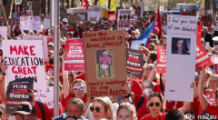 新州数千教师今举行罢工 争取提高工资减轻工作负荷
