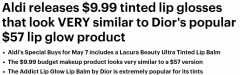 仅售$9.9！Aldi新款唇膏要火，堪称Dior平替，网友：一定要买（组图）