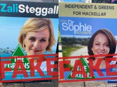 澳洲选举委员会调查暗示独立候选人代表绿党的假标志