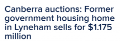 堪培拉Lyneham前政府住宅以 117.5 万澳元的价格售出，房产市场增长放缓，拍卖场是否受到影响？