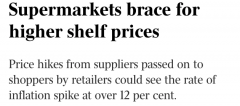 【热点】瑟瑟发抖！史上最猛食品通胀来了！澳超市买菜开销恐年增12%以上！