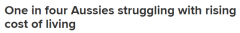 调查：生活成本不断上涨，1/4澳人觉得难以负担！年轻人受影响最大（组图）