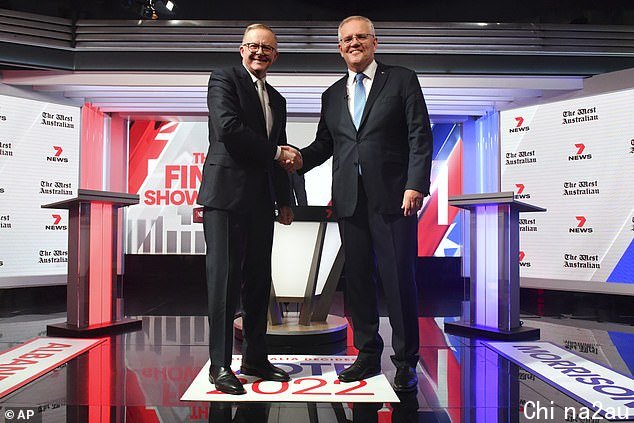 When Prime Minister Scott Morrison (pictured right) was asked to say something positive about Anthony Albanese (left), he still managed to turn it into a negative