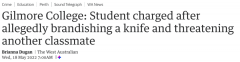 【惊险】西澳14岁学生课堂持刀威胁同学！全班震惊！面临开除及指控
