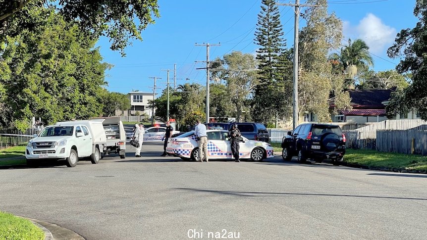 Police cordon off a suburban street