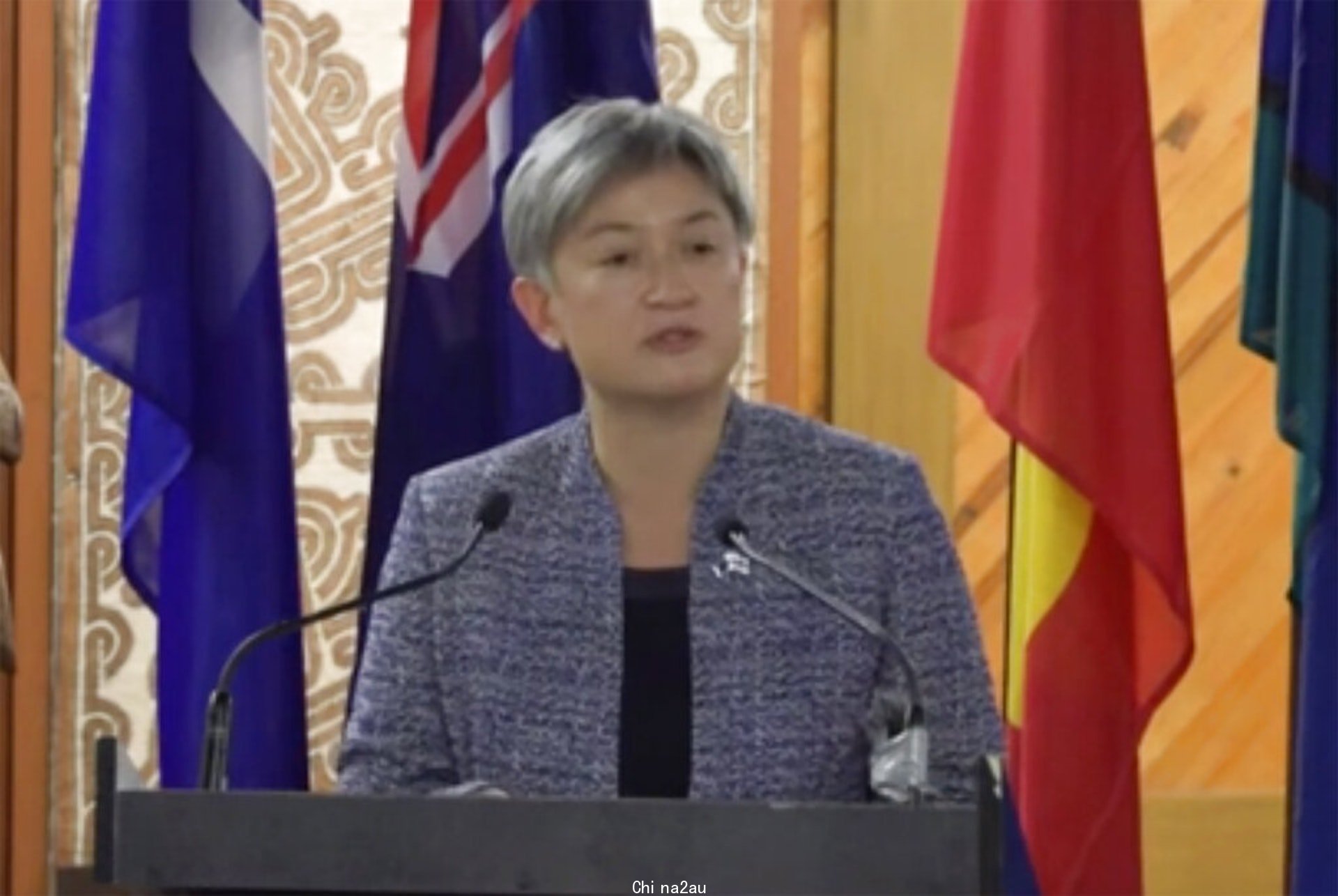 澳洲外长黄英贤（Penny Wong）5月26日也前往斐济，与当地高层官员和领导人会面。 （AP）