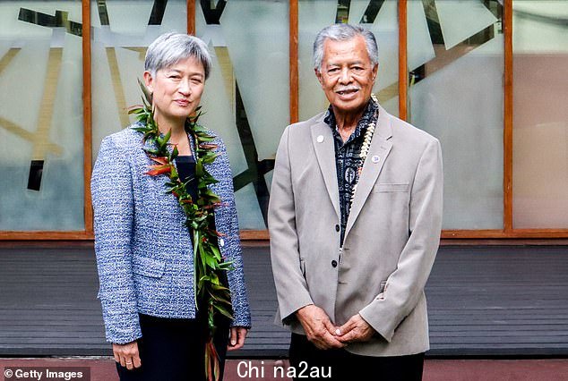 Australian Foreign Minister Penny Wong meets with Henry Puna, the Secretary General of the Pacific Island Forum, on May 26, in Suva, Fiji