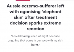 澳洲亚裔美女停皮肤病药后“毁容”！美丽皮肤变“象皮”！大量蜕皮脱屑，疼痛瘙痒！“痒的睡不着，3周才能洗次澡”！