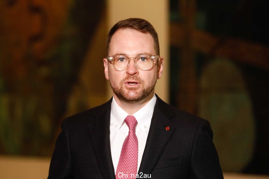 Andrew Bragg speaks in Canberra