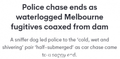 澳洲凌晨上演警匪追逐，一男一女衣物浸湿，“瑟瑟发抖”终被捕（组图）