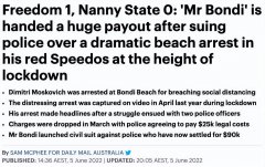 获赔$9万，悉尼男子封锁期在海滩健身被捕，现在警察要赔他钱