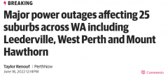 注意！西澳25地大断电，超1.1万户家庭受影响（组图）
