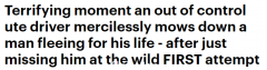 澳司机因路怒开车冲上人行道，一男子被撞飞！肇事后立即逃跑（视频/组图）