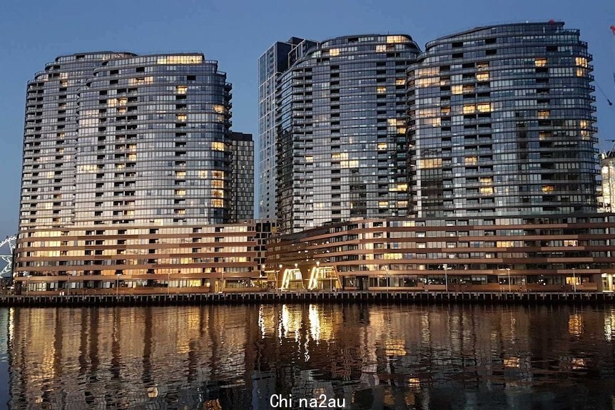 A view of apartment bocks at Docklands in Melbourne