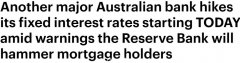 澳洲国民银行固定贷款利率上调1.1%！多家银行预计将迎“近30年来最快速加息”（组图）