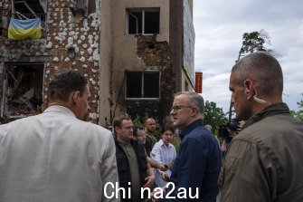 Prime Minister Anthony Albanese visits war-torn Irpin.