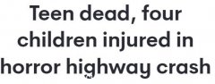 1死4伤！北领地恐怖车祸：5名男童抢车逃逸撞树，没系安全带被猛烈弹出车外...（图）