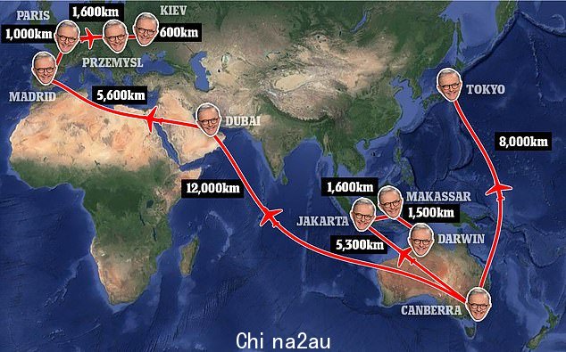 Since winning the election on May 21, Mr Albanese has travelled more than 45,000km overseas