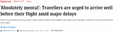 又挤爆了！悉尼机场大规模延误，至少6趟航班被取消，旅客排百米长龙（视频/组图）