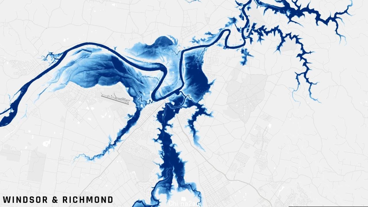 On July 4 vast amounts of water had spilt. Richmond air base can be seen to the left of the image, above the water line. . Pictures: ICEYE
