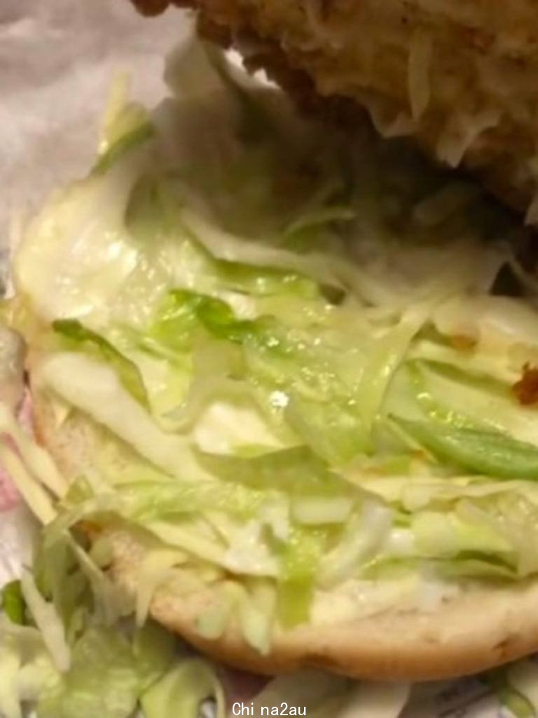KFC has temporarily included a lettuce and cabbage mix amid Australia’s ongoing lettuce shortage. Picture: TikTok
