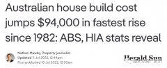 澳洲别墅建造成本15个月飙升$94000！50%小建筑商年底前恐破产（组图）