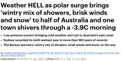 注意！澳洲即将大规模降温，阵雨、霜冻以及冰雪天气来袭（组图）