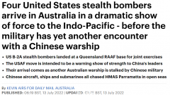 美国隐形轰炸机抵澳参加联合军演，澳媒：向中国秀肌肉（组图）