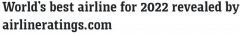 2022全球“最佳航司”出炉！卡塔尔蝉联桂冠，新西兰第二，澳航维珍分列六七名（组图）