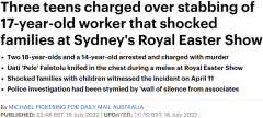 17岁悉尼少年被活活捅死，3人涉谋杀被捕，最小嫌犯仅14岁（组图）